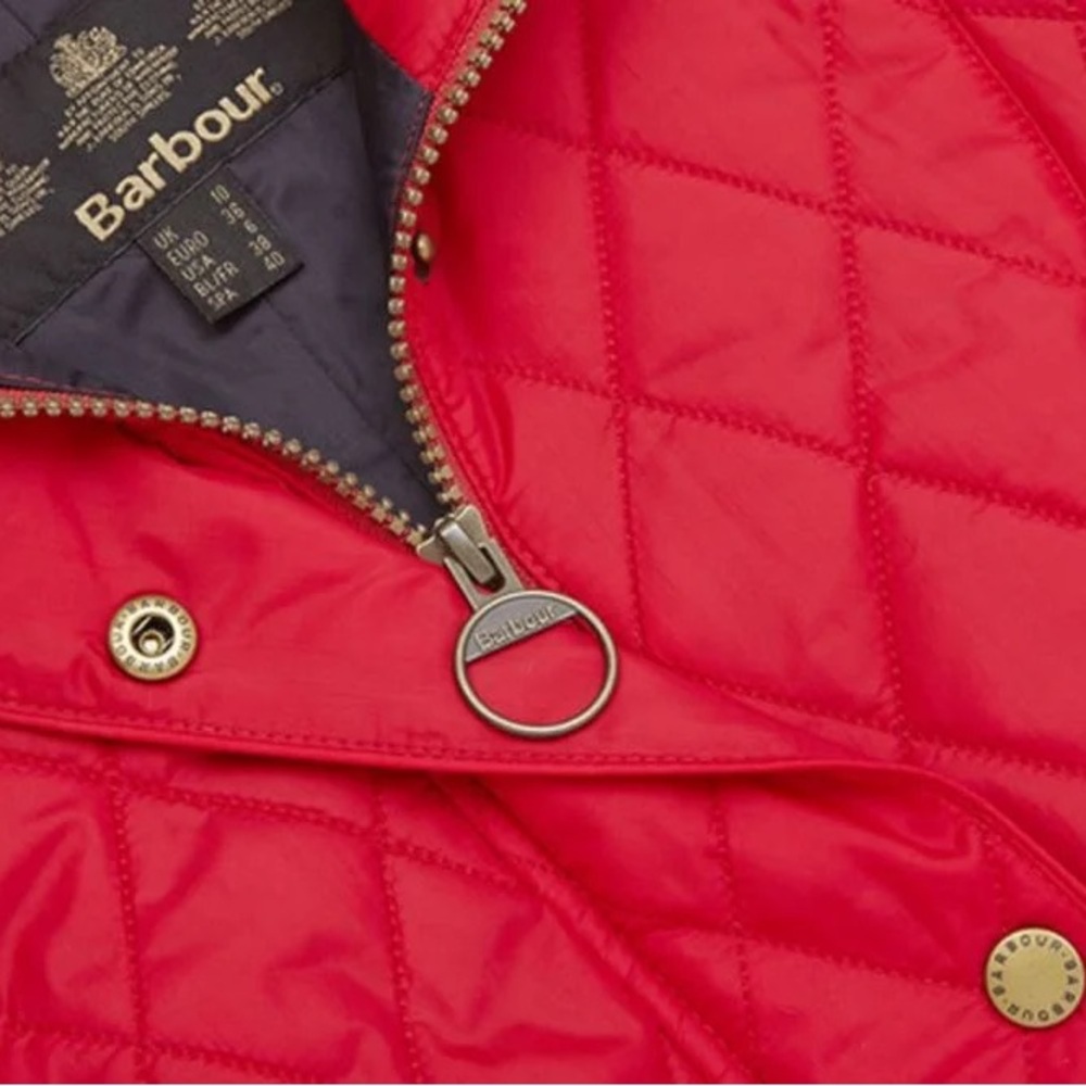 Barbour Red Quilted Utility Jacket - Picture 3 of 9
